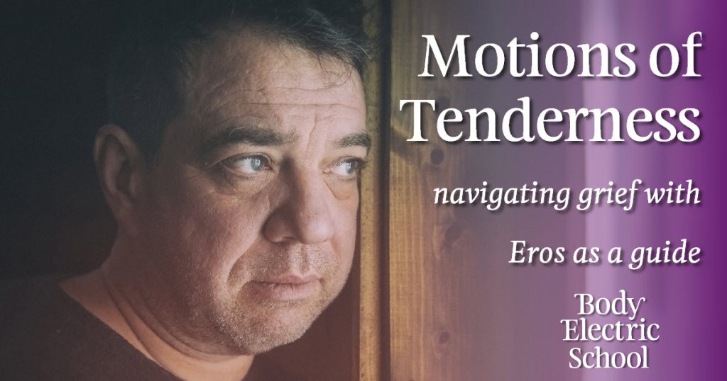 A man looking wistfully out a window that fades to a dark shade of purple