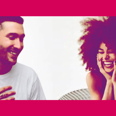 An ecstatic man and woman